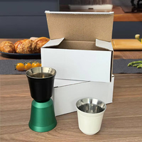 Tasse à expresso en acier inoxydable à double paroi de 80 ml, tasse à café isolante, tasse à café en capsule, cadeau pour l'Aïd