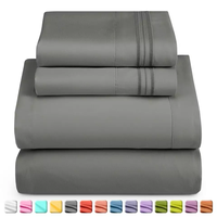 Vente en gros directe usine, très demandé : Ensemble de literie couleur personnalisée, ensemble de draps blancs unis pour hôpitaux et hôtels, en polycoton pour la maison