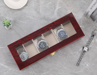 Kotak penyimpanan jam tangan kayu, jam tangan kayu mewah dengan kunci kotak hadiah untuk jam tangan halus