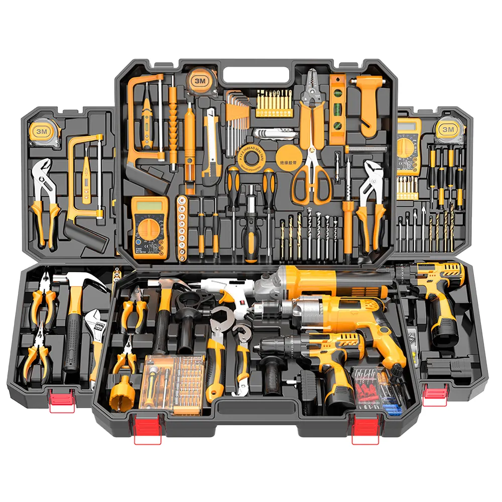 Matériel électrique combo kit sans fil herramientas perceuse ensemble autre clé à main boîte à outils ensemble outils kit ensembles d'outils