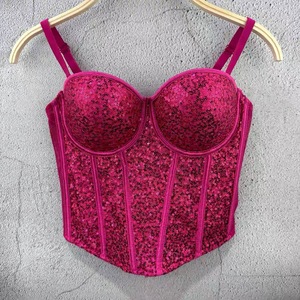 Haut bustier à sequins pour <span class=keywords><strong>femme</strong></span>, camisole sexy à fines bretelles scintillantes pour soirée - Product Image 4