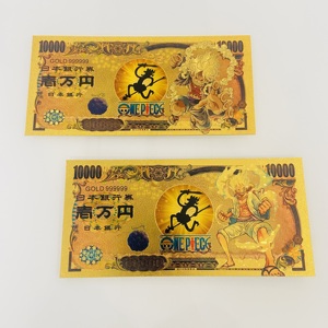 بطاقة تذكارية يابانية أنمي كيندن لوفي قابلة للجمع، مجموعة أوراق نقدية تذكارية مطلية بالذهب عيار 24 قيراط بقيمة 10,000 ين ياباني - Product Image 5