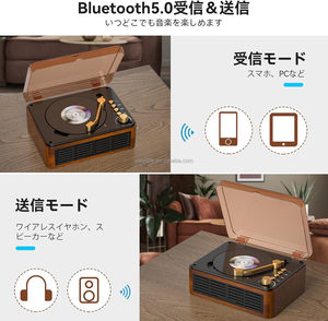 Vetek Portable CD <b>Player</b> with Built-in Speakers FM Radio <b>USB</b> Remote Control Wooden Design Home Music <b>Player</b> - Product Image 6