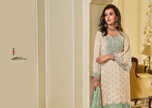 Traje Salwar Kameez bordado de Chinon pesado para mujer, ropa de fiesta elegante disponible a un precio asequible de proveedor indio - Product Image 4