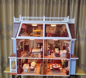 Casa <span class=keywords><strong>de</strong></span> Juguete <span class=keywords><strong>de</strong></span> <span class=keywords><strong>Madera</strong></span> Grande y Alta <span class=keywords><strong>de</strong></span> Lujo <span class=keywords><strong>para</strong></span> <span class=keywords><strong>Niñas</strong></span>, que Fomenta el Juego Creativo e Imaginativo Educativo <span class=keywords><strong>para</strong></span> Niños - Product Image 1