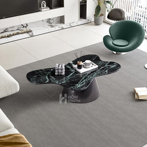 Mesa de Centro de Mármol Verde Verbe Alpi de Forma Irregular de Alta Gama, Muebles de Lujo para Sala de Estar, Hotel, Villa y Hogar - Product Image 1