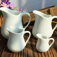 Carafe à lait en porcelaine grande capacité (80 ml, 500 ml, 1000 ml) avec poignée, écologique et classique – Vente chaude