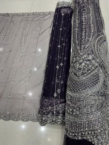 ผ้าตาข่ายลูกปัดหรูหราทันสมัยสำหรับแบรนด์ sarees lehengas และ gowns วัสดุตาข่ายลูกปัดนุ่มหรูหราสำหรับ2025สวมใส่แฟชั่น - Product Image 2