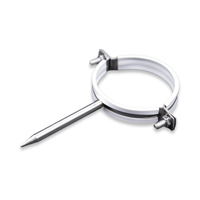 Support de tuyau en acier inoxydable 201 avec clou soudé et revêtement PVC pour fixation murale, support de tuyau multi-tailles avec trou de vis
