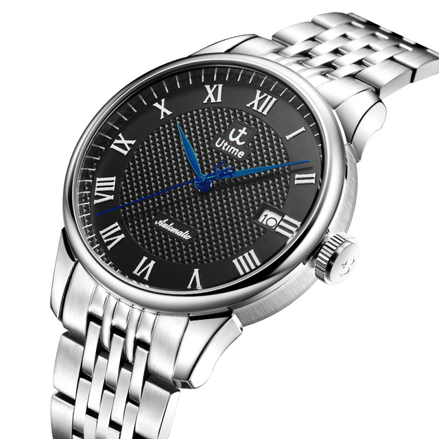UTIME Citizen Mechanical Watches for Men Luxury Custom Logo Automatic Stainless Steel Glass Water Resistant 5BAR Business Gift