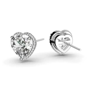 Orecchini a Perno a Forma di Cuore per Donne, Gioielli Eleganti e Scintillanti, Vendita all'Ingrosso - Product Image 4