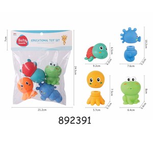 Toddlers के पसंदीदा मज़ा स्नान पानी स्प्रे इकट्ठे कार्टून Seahorse कछुआ ऑक्टोपस मेंढक मिनी आकार समुद्र रबर पशु खिलौने - Product Image 5