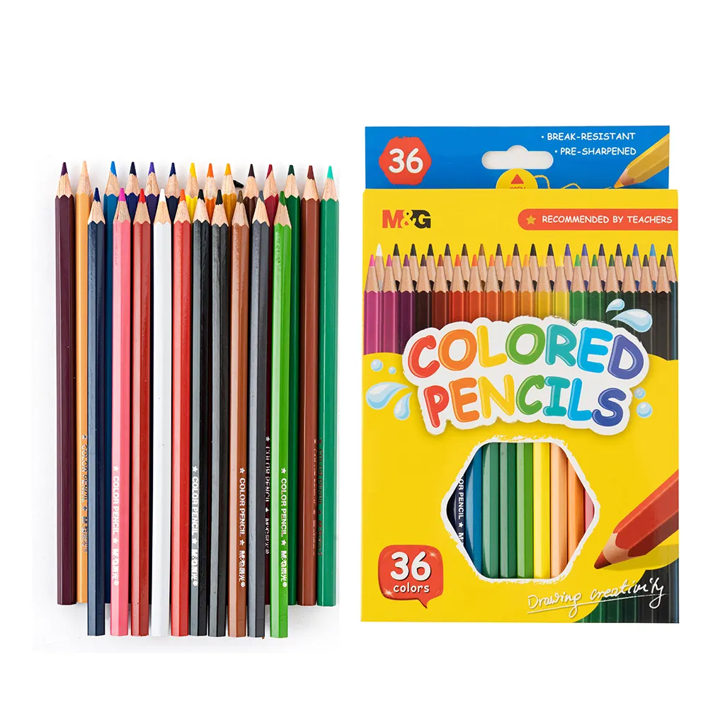 M & G économique 12 pack crayon de couleur art artiste école étudiants fournir des crayons en bois ensemble enfants boîtes de crayons de couleur