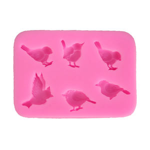 Moules en silicone DIY rectangulaires 3D, 6 motifs différents, pigeons amusants, forme d'oiseau <span class=keywords><strong>pie</strong></span> - Product Image 5