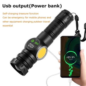 Hot Bán Cao Lumens Đuôi Nam Châm 1500M Dài Phạm Vi COB Kính Thiên Văn Zoom USB Có Thể Sạc Lại Trắng <span class=keywords><strong>LED</strong></span> <span class=keywords><strong>Torch</strong></span> Ánh Sáng Đèn Pin Chiến Thuật - Product Image 6
