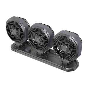 YATE 24V 12V USB Triple <b>Heads</b> 4 Inch Blade 12W Stepless Wind Speed Car <b>Fan</b> for Dashboard Truck Boat Cabin Van - Product Image 5