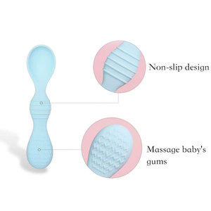 Cuchara <span class=keywords><strong>de</strong></span> silicona sin BPA para comer, para sopa, mordedor suave, para entrenamiento <span class=keywords><strong>de</strong></span> bebé, cuchara <span class=keywords><strong>de</strong></span> alimentación - Product Image 3