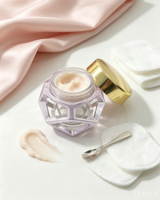 Pot cosmétique de luxe en verre à cadre creux avec couvercle doré pour crème visage – Contenant vide pour soins de la peau