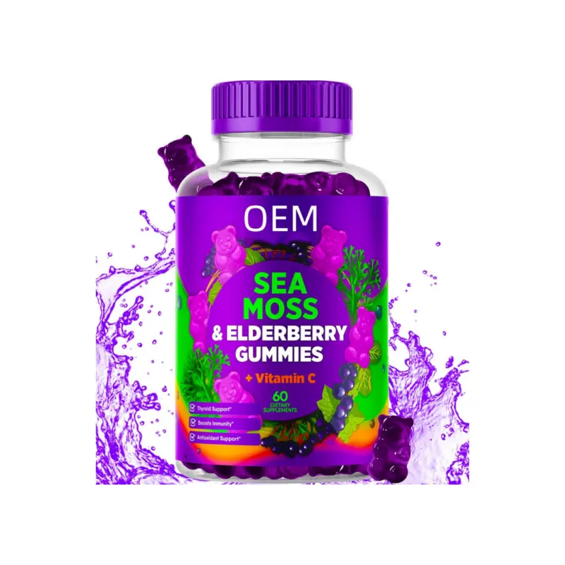 Vitamin C Zinc Strength Immune Detox Energy for Adult and kids Sea Moss Elderberry Gummies