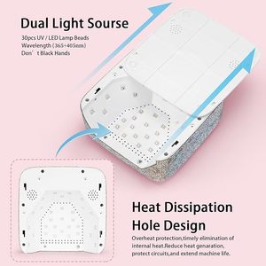 Lámpara UV LED para Uñas de 72W, Recargable e Inalámbrica, Secador de Uñas UV para Uñas de Gel, Lámpara de Curado Rápido con Diamantes Brillantes para Esmalte de Gel - Product Image 5