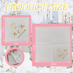 แผ่นฟอยล์สีทองขนาด5นิ้วแบบใช้แล้วทิ้งกระดาษเช็ดปาก3ชั้นสีขาวสำหรับงานแต่งงานงานตามสั่งฉลองครบรอบ - Product Image 6