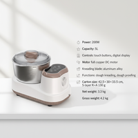 Mélangeur à pâte entièrement automatique 5L 200W, appareil électroménager de cuisine, batteur sur socle électrique avec bol mélangeur