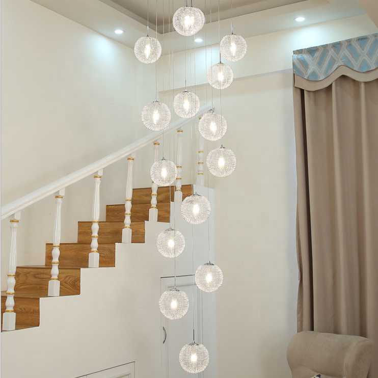 Biumart современный дизайн декоративный подвесной светильник дуплексное здание большая люстра светодиодная длинная лестница люстра