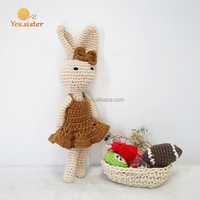 Jouet de berceau poupée pour bébé, poupée endormie rose, jouet pour bébé, Crochet tricoté, lapin de pâques, en peluche