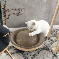 Griffoir pour chat de luxe en carton ondulé haute densité, planche de repos ronde, protecteur de meubles en carton recyclable