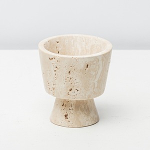 Juego de Portavelas Modernos de Mármol Natural Pulido y Travertino, Candelabros de <span class=keywords><strong>Piedra</strong></span> en Forma de Copa para Decoración del Hogar y Villas - Product Image 2