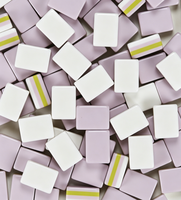 4-laags opvouwbare luxe Amerikaanse Mahjong set met acryl rekken, lavendel paarse pastel tegels voor moderne poker en sociale spelletjesavonden