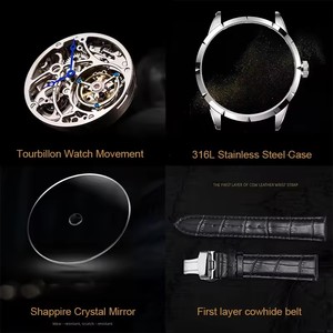 Montre Tourbillon Réel AESOP pour Hommes, Qualité Supérieure, Cadran Ciel Étoilé, Montre Mécanique Saphir Relogio 7045 - Product Image 4