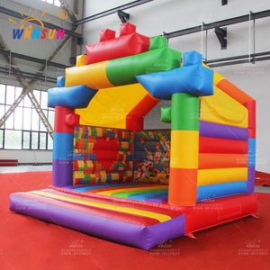 WINSUN-Juego de <span class=keywords><strong>Lego</strong></span> inflable, bloques de construcción, casa de rebote, Castillo de salto inflable para niños - Product Image 2
