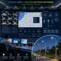 Lampu Jalan LED Tenaga Surya Modern Kompatibel IP66 Smart NB-IoT GPS Kit Retrofit Pengganti Penuh Garansi 5 Tahun CRI>80 untuk Jalan Raya