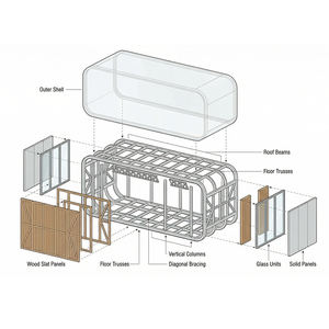 Maison préfabriquée populaire et abordable, type mini-cabane Apple, prix de maison préfabriquée portable, conteneur de bureau étanche de 20 pieds et 40 pieds - Product Image 3