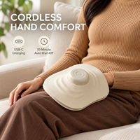 Masseur de main sans fil avec chaleur, 3 modes de massage et 3 niveaux d'intensité, compression d'air rechargeable pour la paume et les doigts