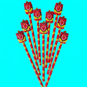Theperfectbazaar Lord Ganesh Head Pink Wooden Portable Pencil with Digital Printing for Welcome <b>Gifts</b> Back to School Graduation - Product Image 1