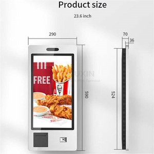 15.6 - 43 inch Win Android Linux màn hình cảm ứng tự đặt hàng thiết bị đầu cuối POS tự phục vụ thanh toán kỹ thuật số <span class=keywords><strong>kiosk</strong></span> cho cà phê/Kem - Product Image 1