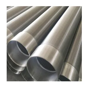 Round Metal Stainless Steel Wedge wire Well Screen Pipe For Borehole Drilling 2mm Thickness