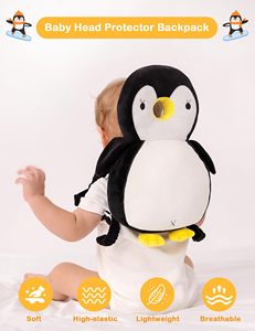Baby Head Protector <b>Backpack</b> <b>Toddler</b> Walking Fall Head Protection White Black Penguin - Product Image 2