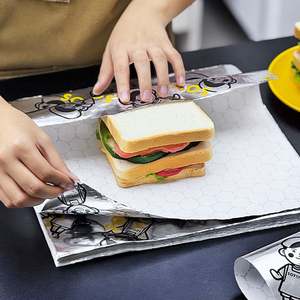 Papier d'emballage en nid d'abeille en aluminium, papier d'emballage pour sandwich, isolation thermique, protection contre l'huile pour l'emballage de hamburgers et de sandwichs - Product Image 1