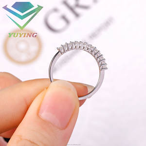 خاتم زفاف ماسي مويسانيتي من الذهب عيار 18 قيراط خاتم خاتم خاتم الخطوبة VVS المويسانيتي - Product Image 3