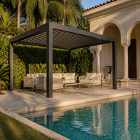 Jiake Bioklimatischer Pavillon mit wasserdichten ferngesteuerten Lamellen, Outdoor-Unterstand für Villa, Poolbereich, Garten und Terrassenprojekte