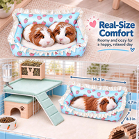 Lit pour cochon d'Inde écologique et personnalisable, canapé confortable pour petits animaux, comprend 1 tapis chaud et 1 tapis frais pour un confort toutes saisons