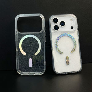 Trong Kho Imd Từ Long Lanh Trường Hợp Điện Thoại Rõ Ràng Cho <span class=keywords><strong>Iphone</strong></span> 17 Pro Không bao giờ Phai Mô Hình Lấp Lánh Bling Cô Gái Trường Hợp Laser Vòng Từ Tính - Product Image 3