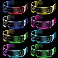 Lunettes de fête lumineuses à LED avec acrylique durable pour les soirées dansantes et les anniversaires, multicolores
