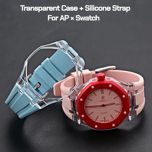 Correa de silicona transparente Glacier para reloj de bolsillo <span class=keywords><strong>Swatch</strong></span> Royal Pop AP, convertible en correa de reloj de pulsera - Product Image 5