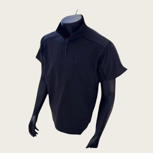 Nouveau T-shirt de sport personnalisé de haute qualité pour hommes, tissu 180g, conception simple de couleur unie, impression de logo à encolure zippée pour hommes - Product Image 3