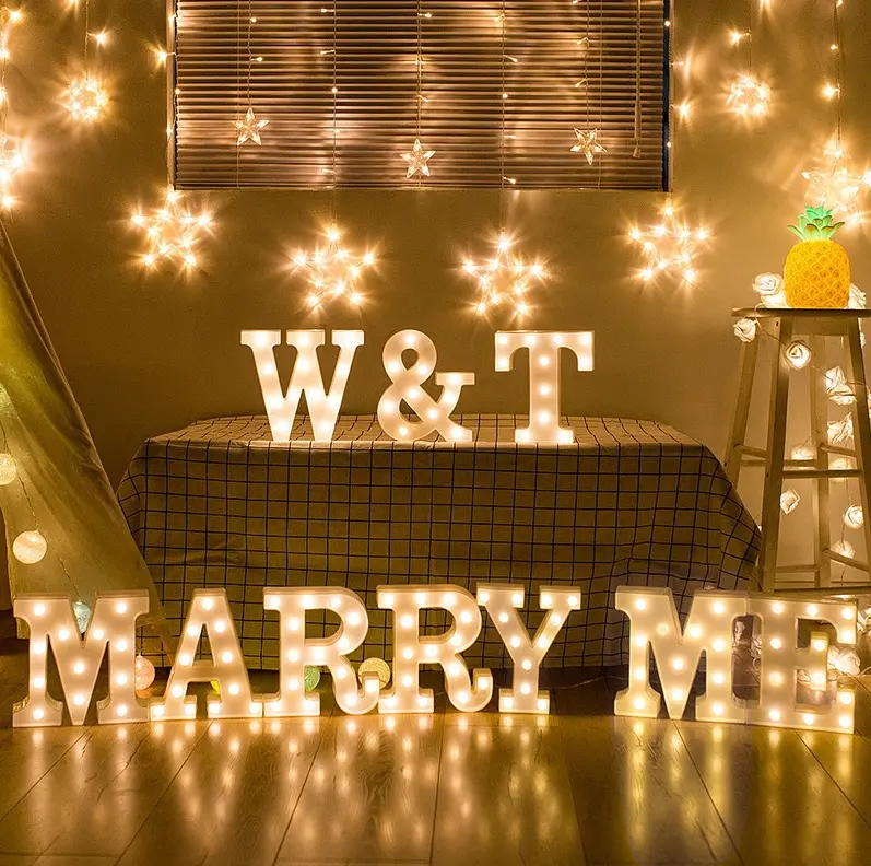 Led Alfabet Feesttent Letters Lichten Elektronisch Lampbord Voor Bruiloft