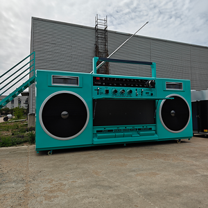 Radio rétro turquoise nostalgique style kiosque-boombox avec <span class=keywords><strong>antenne</strong></span> pour parcs à thème, événements, food trucks, services de restauration rapide, résistant à la rouille - Product Image 2